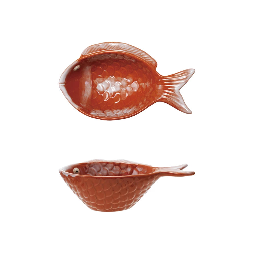Fish Shaped Bowl Reactive Glaze