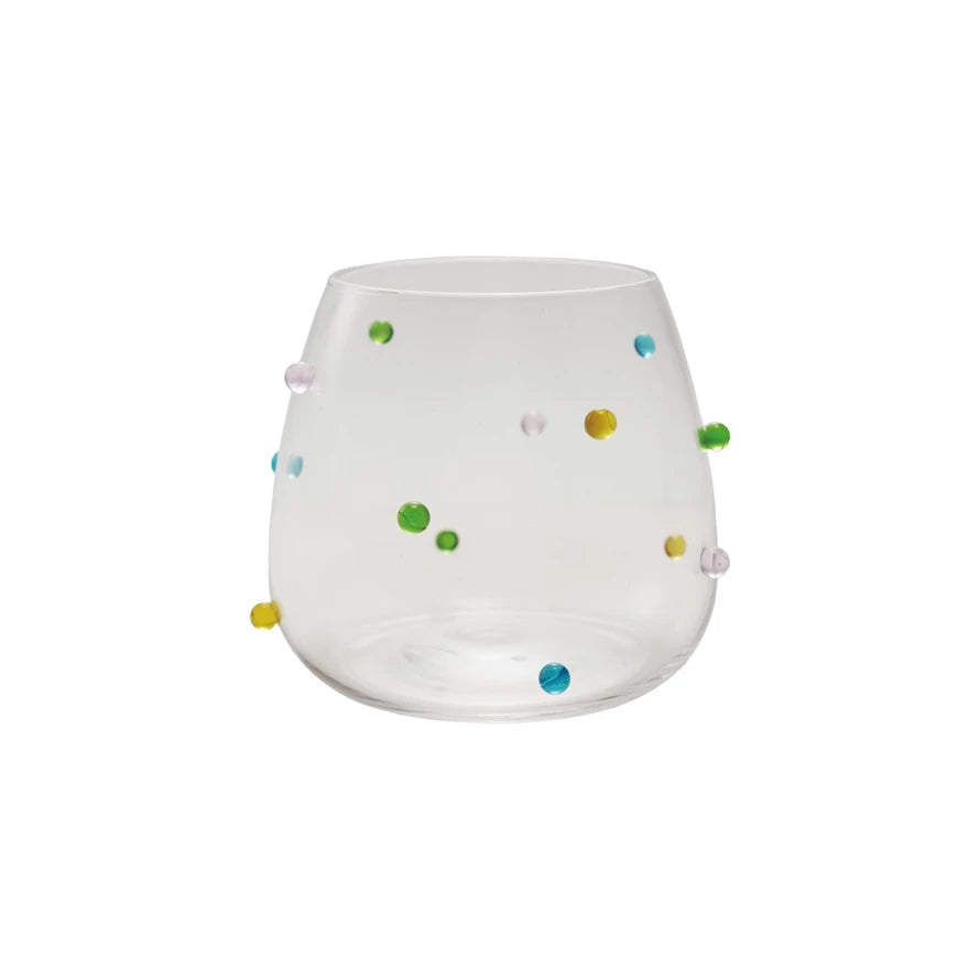 Drinking Glass with Raised Dot