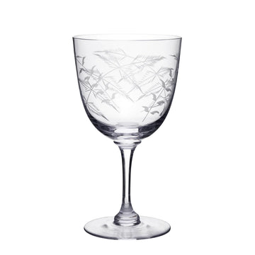 Crystal Wine Glasses with Fern Design