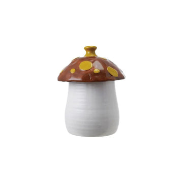 Stoneware Mushroom Canister with Lid