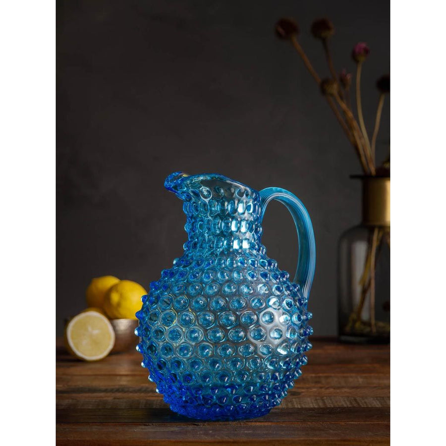 Turquoise Hobnail Pitcher