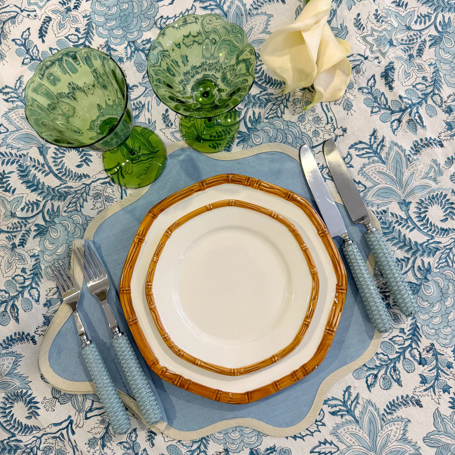 Placemat Linen Daisy Blue