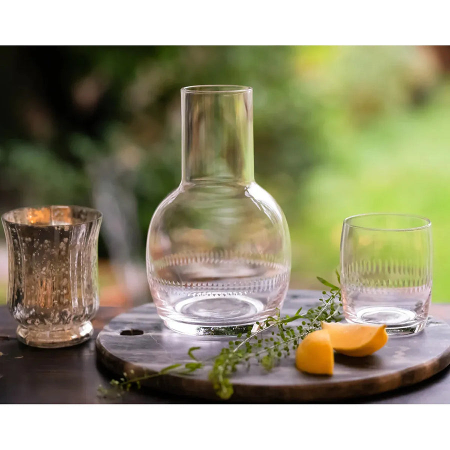 Crystal Carafe Set with Spears Design