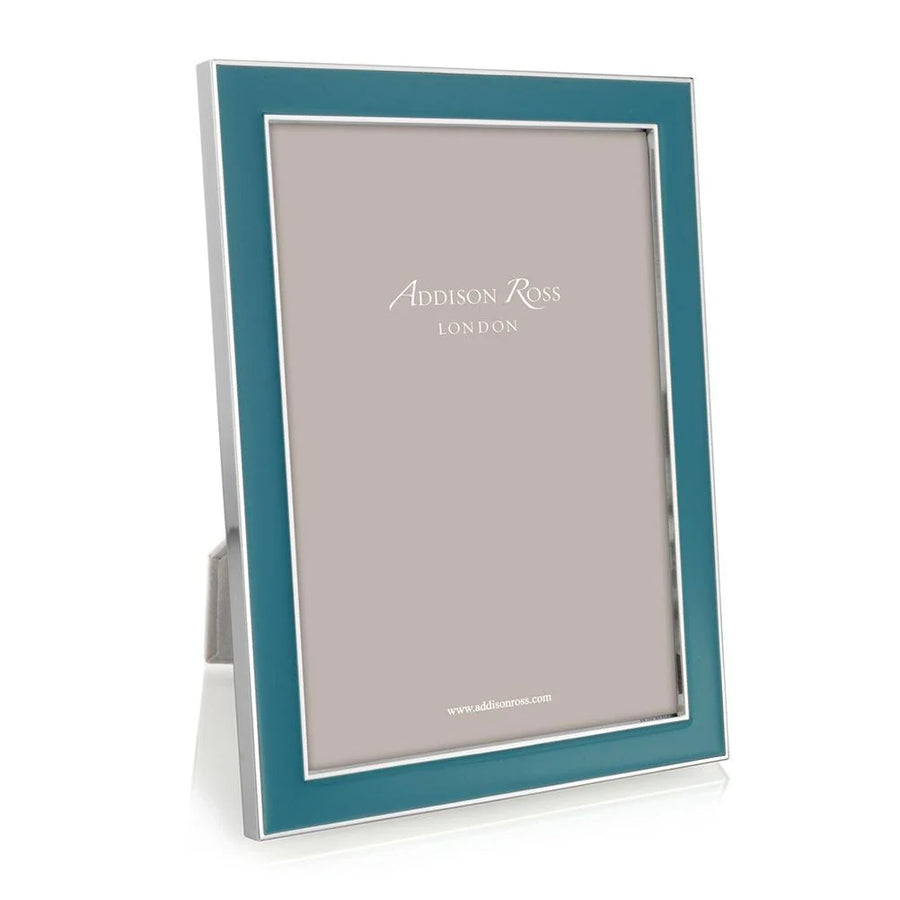 Teal Enamel & Silver Frame