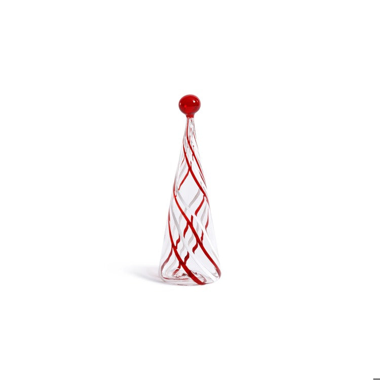 Glass Tree Red & White Swirl