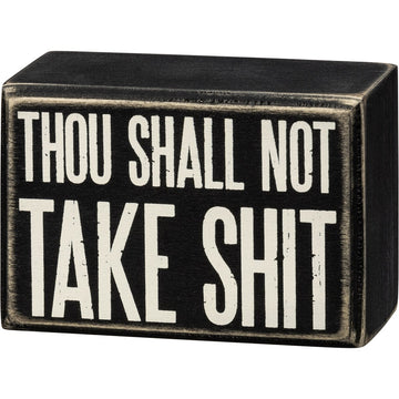 Box Sign - Thou Shall Not