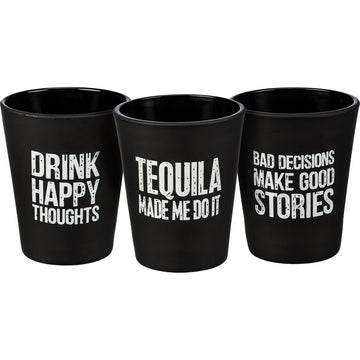 Shot Glass Set - Drink Happy Thoughts
