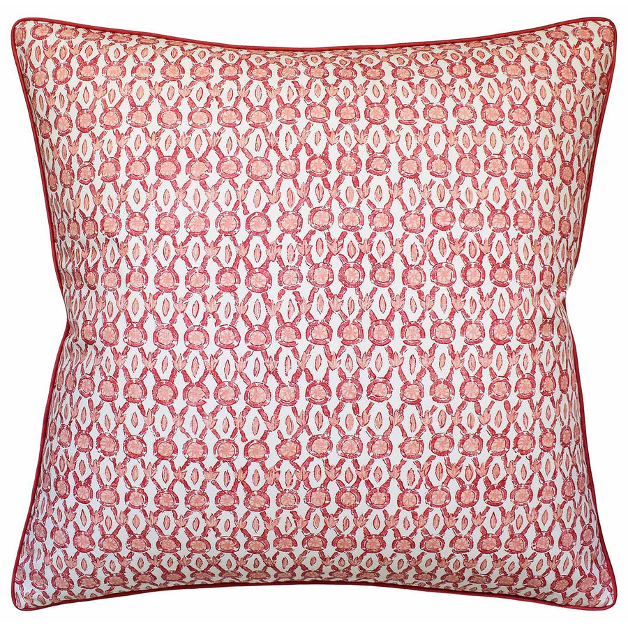 Galon Print Pillow -Coral