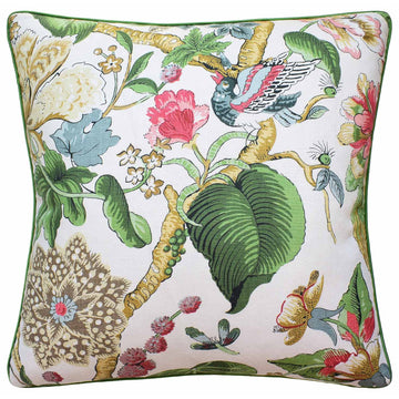 Hill Garden Pillow - Coral/Green