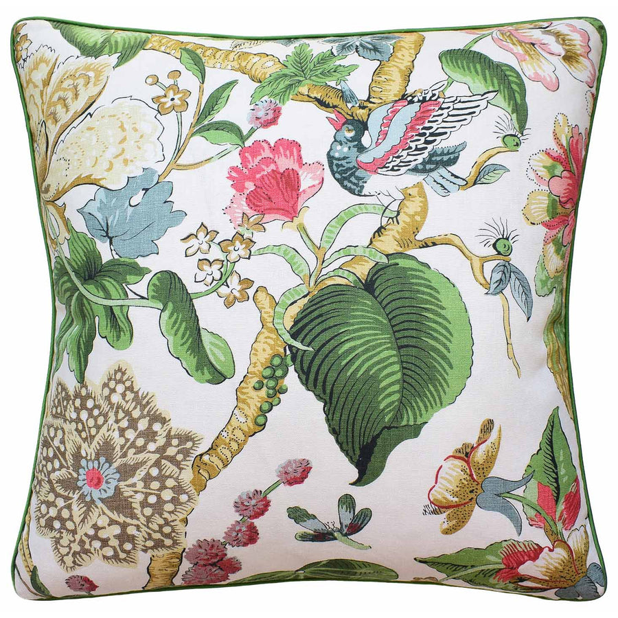 Hill Garden Pillow - Coral/Green