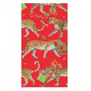 Guest Towel Napkins - Christmas Leopards