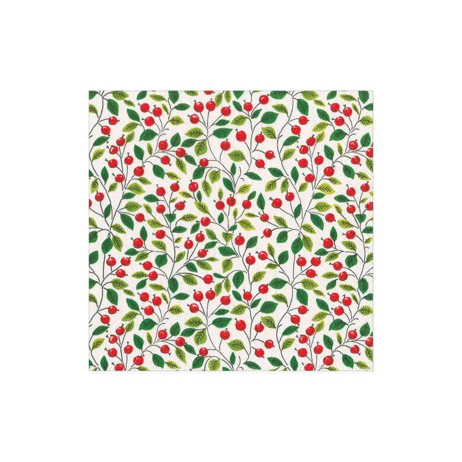 Cocktail Napkins - Berries and Leaves