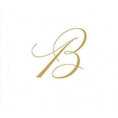 White Pearl & Gold Paper Linen Single Initial Box Napkin Cocktail