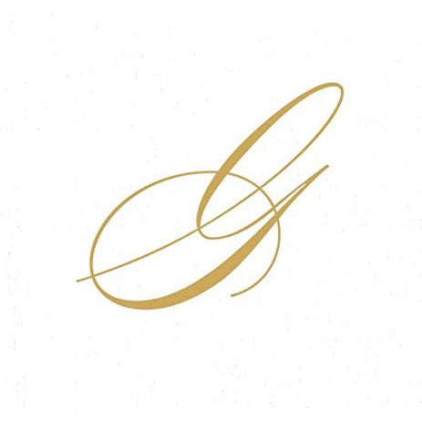 White Pearl & Gold Paper Linen Single Initial Box Napkin Cocktail