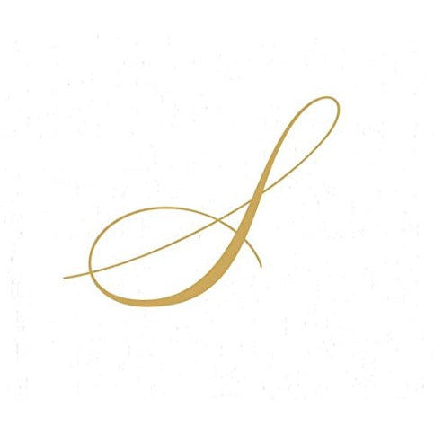 White Pearl & Gold Paper Linen Single Initial Box Napkin Cocktail