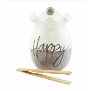 Happy Ruffled Cookie Jar with