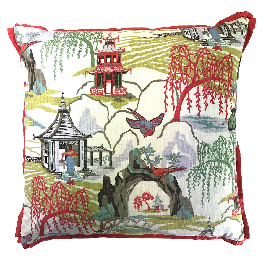 Neo Toile Coral Pillow