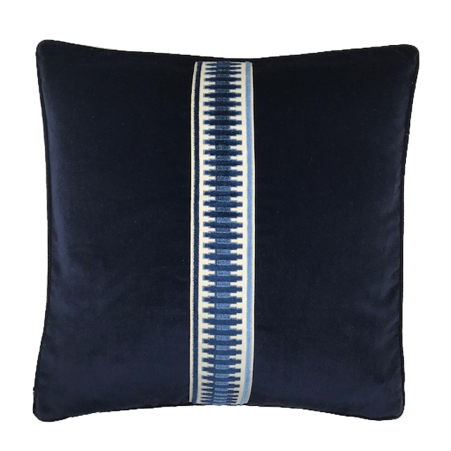 Jefferson Navy Tape Pillow
