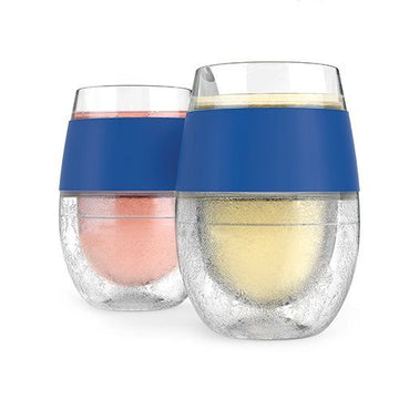 Wine FREEZE Cooling Cups in Blue (Set of 2)