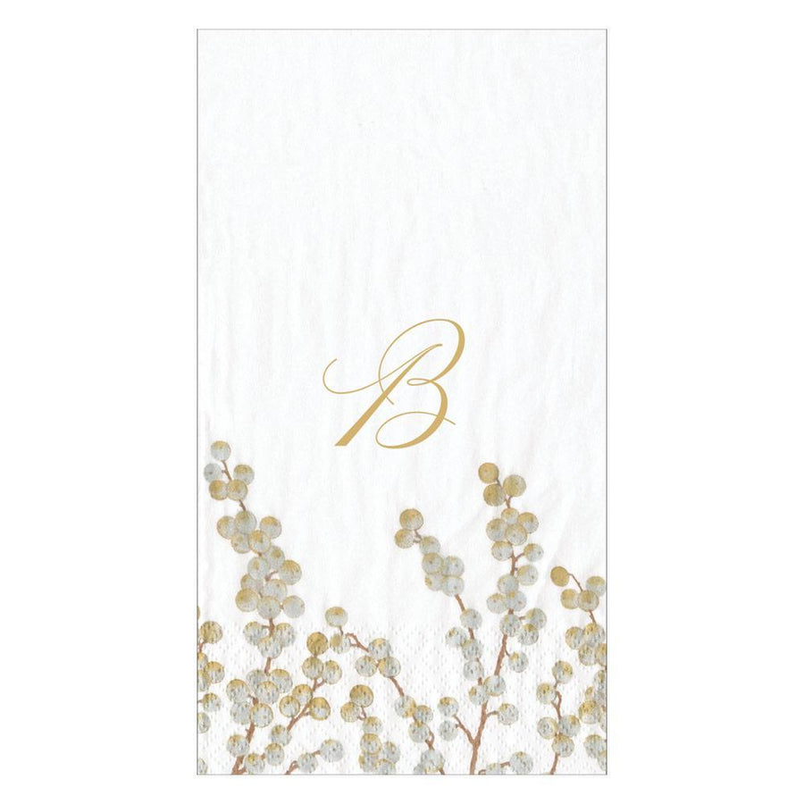 Guest Towel Napkins - Berry Branches Single Initial