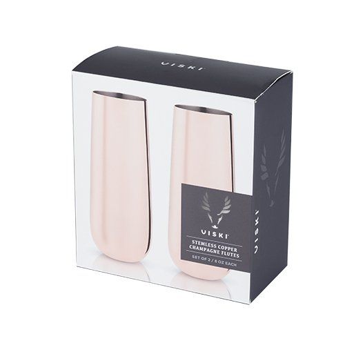 Stemless Copper Champagne Flutes