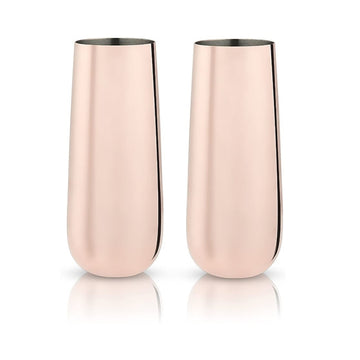 Stemless Copper Champagne Flutes