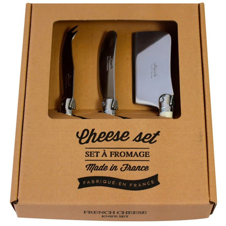 Languiole Mini Cheese Set Cardboard Box - Ivory