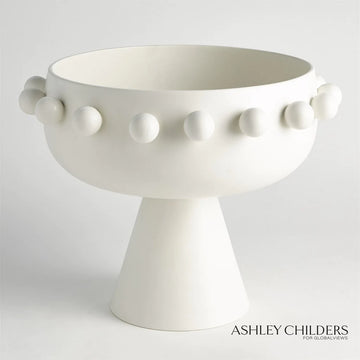 Spheres Collection Footed Bowl - Ivory