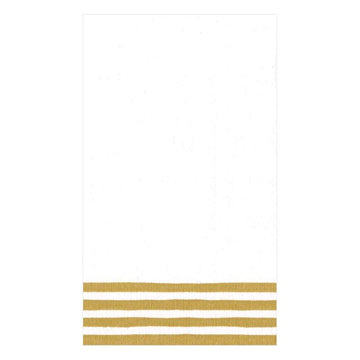 Guest Towel Napkins - Stripe Gold & White