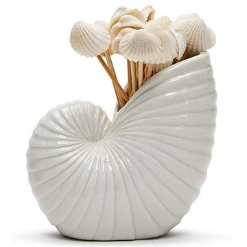 Nautilus Shell with 20 Seashell Picks in Gift Box