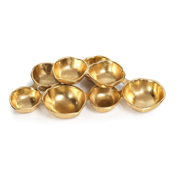 Small Clusters Eight Serving Bowls Gold
