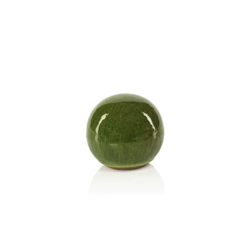Rhone Green Glazed Stoneware Decorative Ball