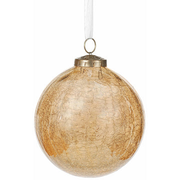 Ball Ornament - Crackle Glass Champagne