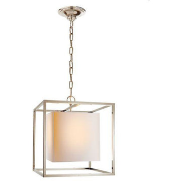 Caged Small Lantern in Polished Nickel