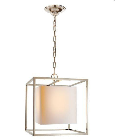 Caged Small Lantern in Polished Nickel