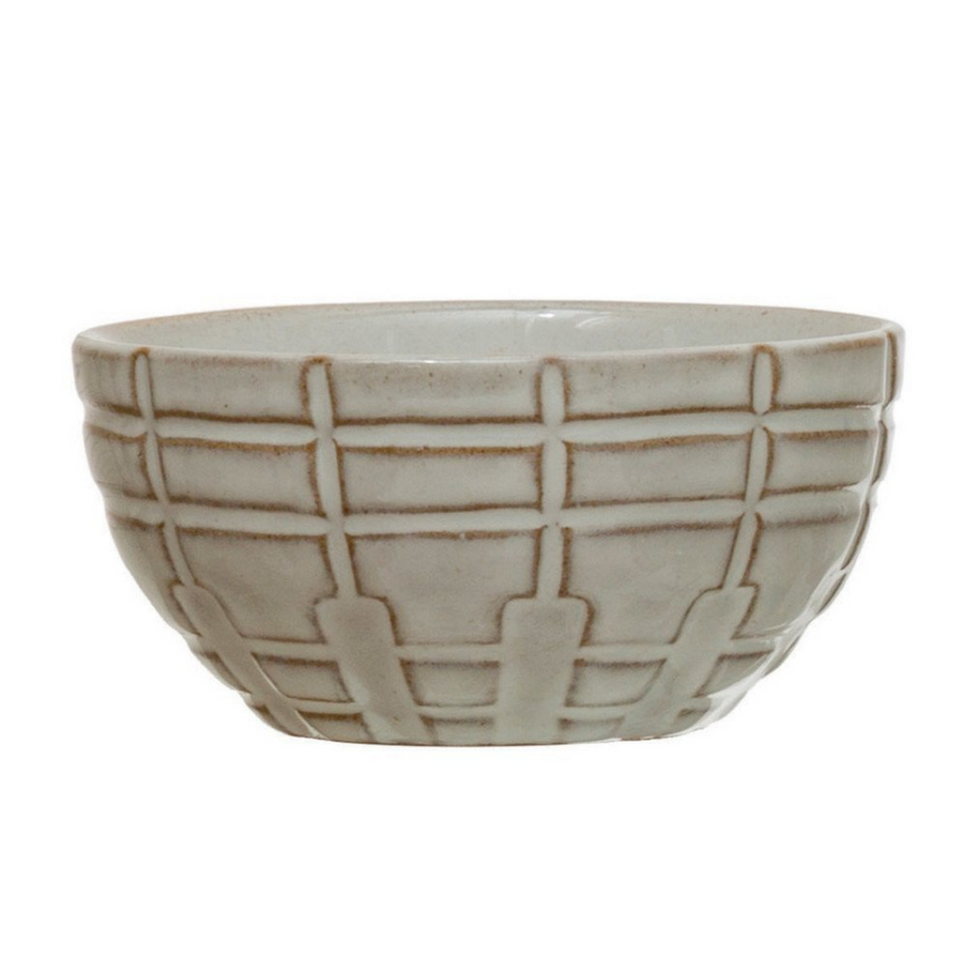 Debossed Stoneware Bowl