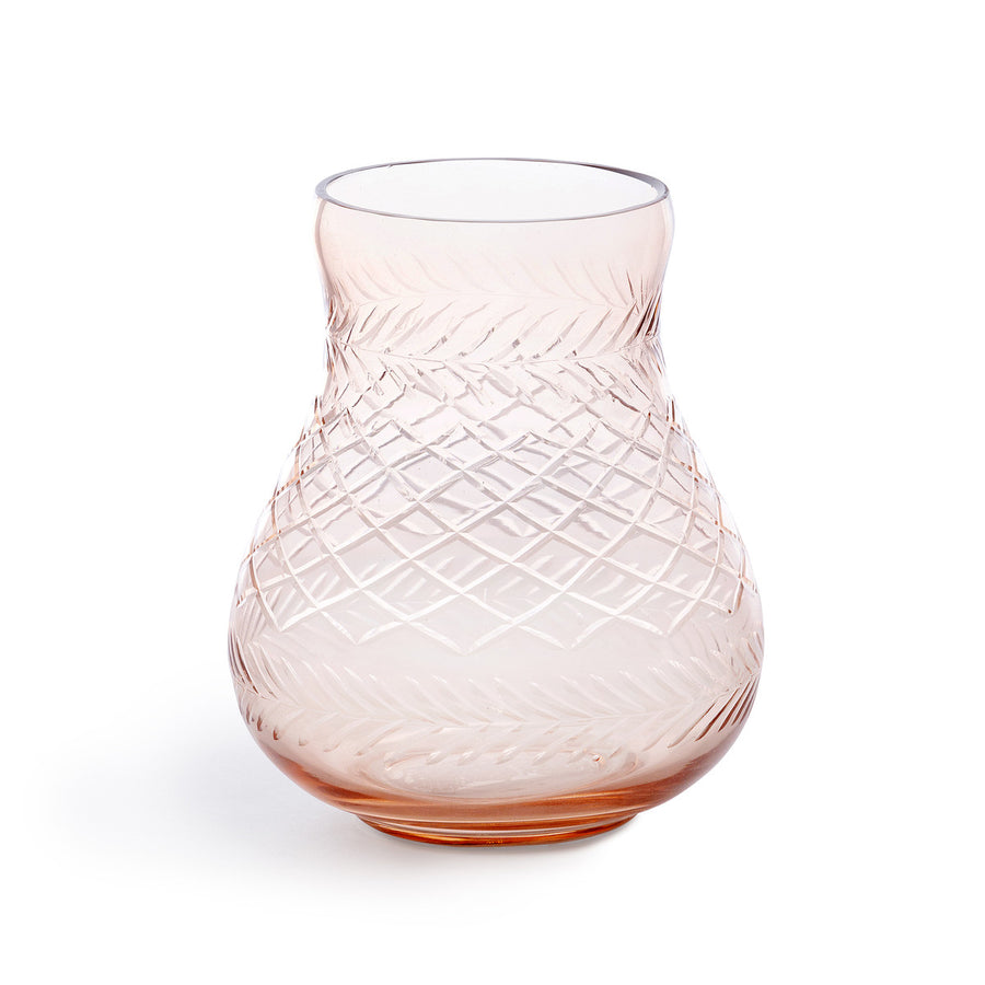 Hazel Etched Glass Flower Vase