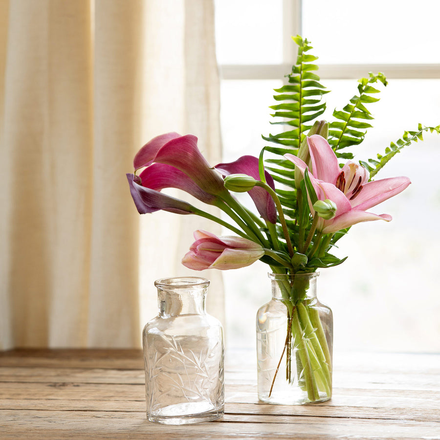 Etched Glass Apothecary Vase