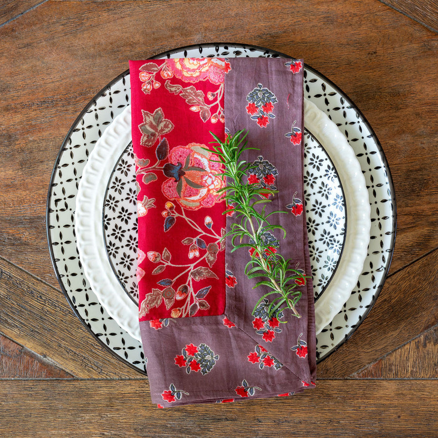 Cotton Voile Napkin - Malamar Red