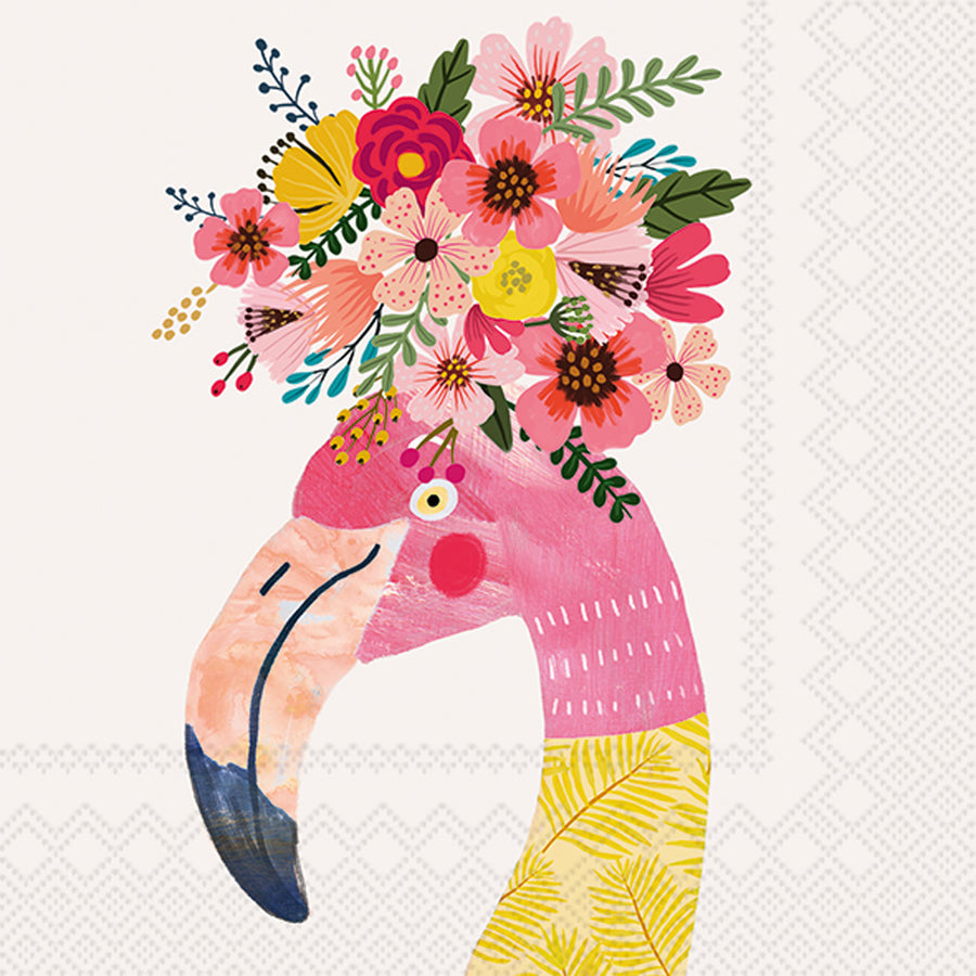 Beverage Napkins - Floral Flamingo 5
