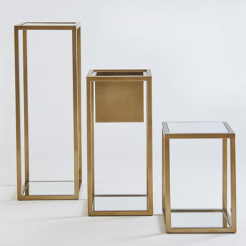 Escher Pedestal Planter-Brass-Large