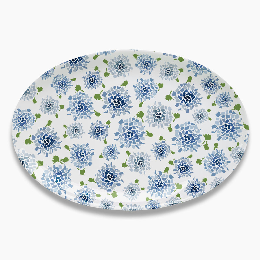 Melamine Oval  Platter - Hydrangea