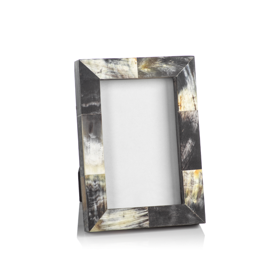 African Black Horn Inlaid Photo Frame - 4x6