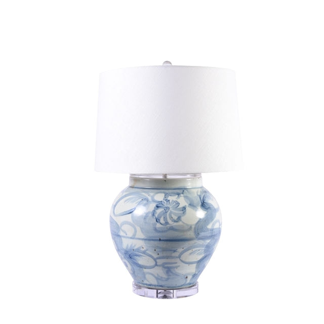 Blue & White Twisted Flower Lamp