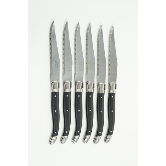 Languiole Platine Knives Set in Box - Black