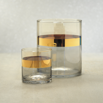 Veneto Two-Tone Luster Hurricane - Gray and Amber