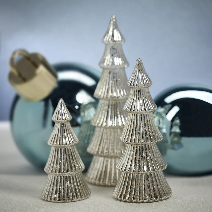 LED Ribbed Antique Tree-Silver