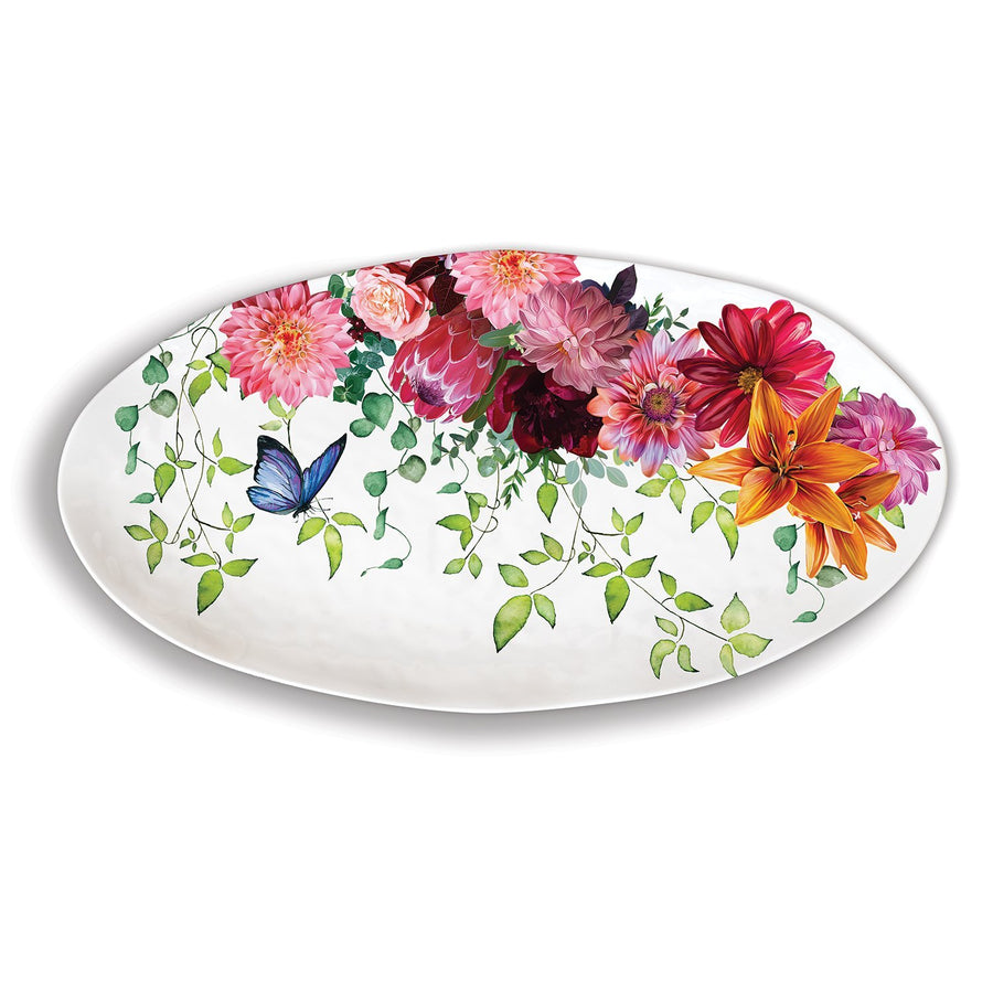 Melamine Serveware Oval Platter - Sweet Floral Meldy