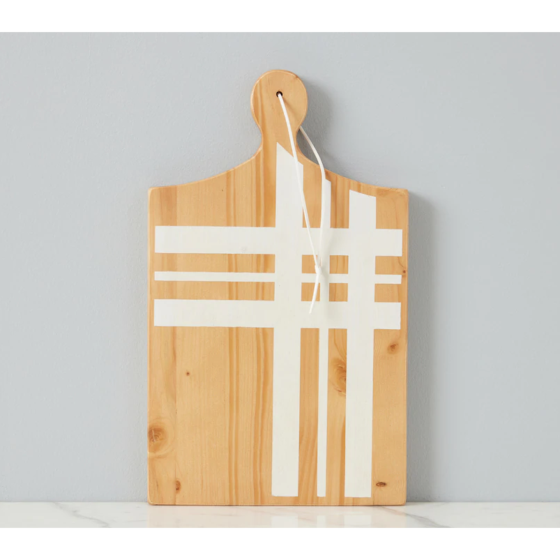 White Tartan Serving Board, Large