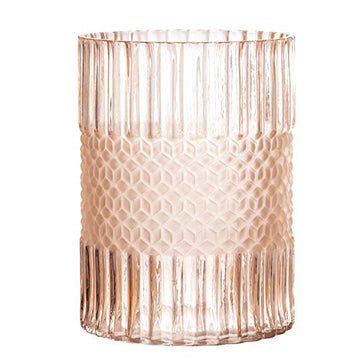 Round Pressed Glass Vase Blush